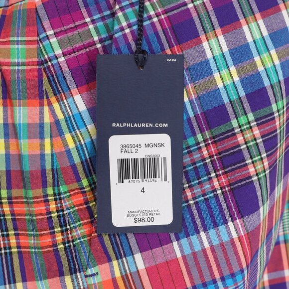 NWT RALPH LAUREN GOLF Plaid Mini Skort Colorful Purple Performance Size 4 - Picture 7 of 7
